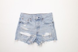 Levis 501 Womens Size 26 Distressed Cut Off Button Fly Denim Jean Shorts... - $39.55