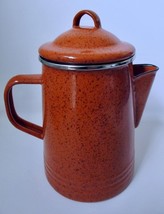 Paula Deen Signature Pumpkin Orange Enamel Graniteware Coffee Pot Percol... - $491.95 MXN