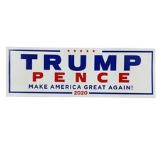 Trump Pence Make America Great Again 2020 Official Campaign Bumper Sticker Unuse - £7.10 GBP