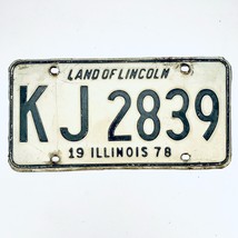 1978 United States Illinois Land of Lincoln Passenger License Plate KJ 2839 - €10,23 EUR