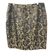 Worthington Womens Pencil Skirt Black Gold Above Knee Lined Petites 10P New - £16.37 GBP