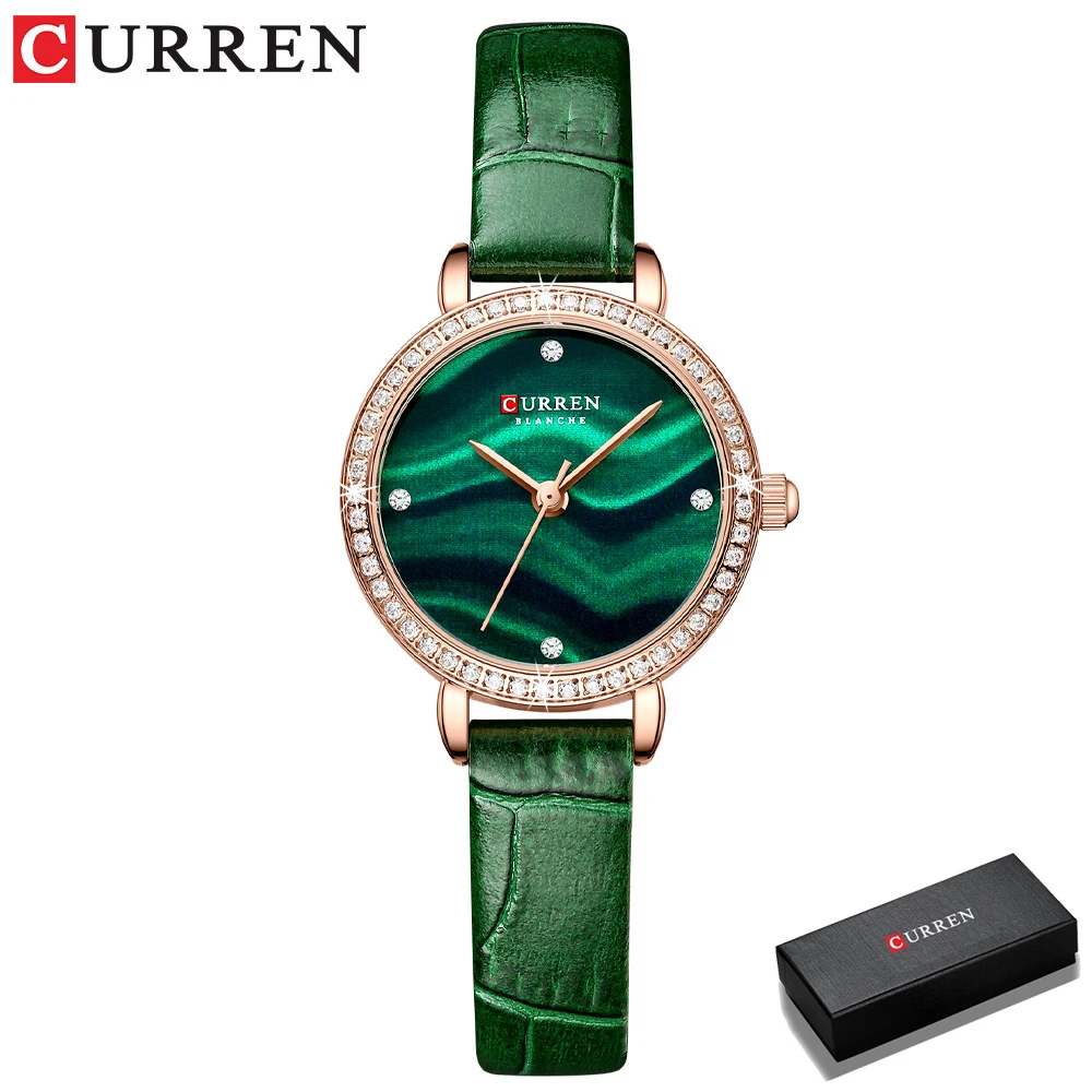 En fashion luxury women clock with starry sky dial leather watchrhinestone wristwatches thumb200