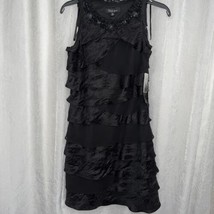 S.L. Fashion Women&#39;s Dress Black Ruffled Layers Size 6 P NWT - £23.68 GBP