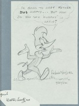 Laverne Harding Sketch Walter Lantz Signed Autographed Woody Woodpecker Original - £136.24 GBP
