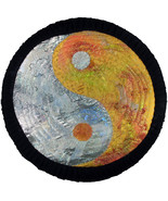 Fire and Ice: Yin-Yang Quilted Art Wall Hanging - $320.00