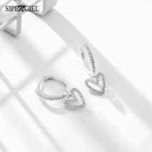 SIPENGJEL Fashion Sweet Love Heart Hoop Earrings Women&#39;s Korea Hollow Geometry D - £7.80 GBP