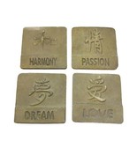 Engraved Chinese Asian Oriental Symbolism on Stone Tablets w Wall Mount ... - £28.11 GBP