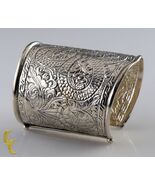 Argent Sterling .925 Manchette Bracelet Pogona Fleur Feuille Motif Cadea... - $397.69 CAD