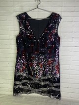 BCBGMAXAZRIA Multicolor Sequin Mini Sheath Party Dress Wear 2 Ways Women... - £108.98 GBP