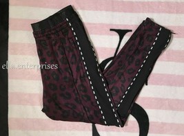 Victoria&#39;s Secret Pink Black Orchid Leopard Print Skinny Track Pant - Sm... - £62.84 GBP