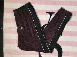 Victoria&#39;s Secret Pink Black Orchid Leopard Print Skinny Track Pant - Sm... - $79.99