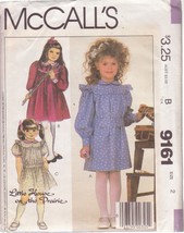 Mc Call's Vintage 1984 Pattern 9161 Size 2 Girls' Dress & Sash 3 Versions - $3.00