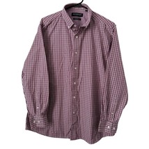 Nick Graham Mens Shirt Neck 17 17.5 XXL Modern Fit Checks Purple Red White - $8.99