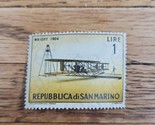 San Marino Stamp Wright 1904 1 Lire Used - $0.94