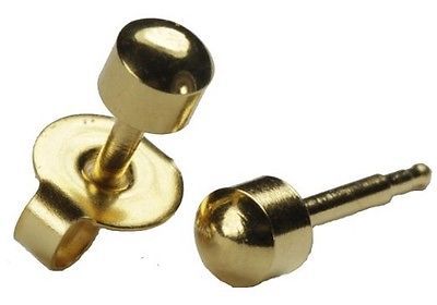 Primary image for Ear Piercing Earrings 3 Pairs Of 4mm Gold Shapes 16ga Studex Studs 