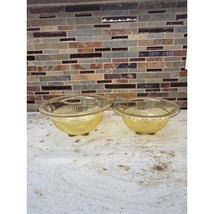 2 Vintage Amber Mixing Bowl, Federal Ribbed Golden Glo Glass, 8-1/2&quot; &amp; 9-1/2&quot; - $32.00