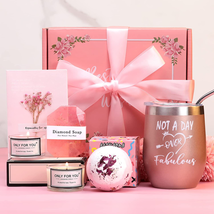 Birthday Gifts for Women, Relaxing Spa Gift Box Basket for Her Mom Sister Best F - £20.14 GBP