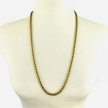 MONET vintage gold-tone twisted rope necklace - signed heavyweight thick chain  - £18.09 GBP