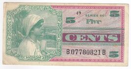 USA, MPC Series 661, 5 Cents, Military Payment Certificate, XF++, Raro - $32.06