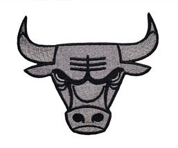 Chicago Bulls NBA Basketball Embroidered Iron On Patch Grey Theme - £12.35 GBP