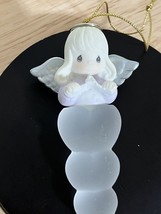 Vtg 2001 Enesco Precious Moments Praying Angel Heart Icicle Christmas Ornament - £6.53 GBP