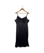 VTG Wonder Maid Womens 38 Black Union Made Slip Dress Lingerie Midi Lace... - $54.14 CAD