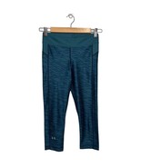 Under Armour Pants Womens Small Capri Leggings Heat Gear Printed Teal Green - $291.39 MXN