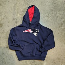 Kids Patriots Hooded Sweatshirt NFL Team Apparel Sz Medium 5/6 Blue Front Pocket - £14.66 GBP