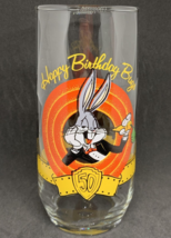 Happy Birthday Bugs Bunny 50th Birthday Glass 5.5&quot; Looney Tunes 14 oz. 1990 - £7.88 GBP