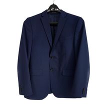 VTG Ralph Lauren Navy Blue Grid Pattern 2 Button Blazer Fully Lined Sz 40R - $43.95
