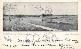 Wrecked Saranac Sailing Ship Tilyou&#39;s Steeplechase Park Coney Island NY postcard - £5.93 GBP