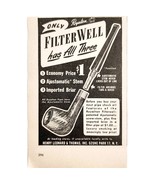 1948 Henry Leonard &amp; Thomas Filter Well Pipe Advertisement Tobacco Smoki... - $19.99