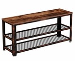 Shoe Bench, 3-Tier Shoe Rack, 39.4 Storage Entry Bench With Mesh Shelves... - $93.99