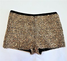 Domenico Vacca Designer Shorts Womens size S Gold Sequin Ribbon knit - £59.95 GBP