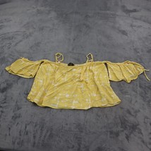 FOREVER 21 Shirt Womens S Yellow Off The Shoulder Cropped Adjustable Strap - £18.14 GBP