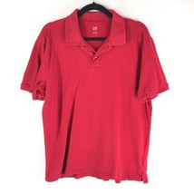 GAP Mens Polo Shirt Short Sleeve Stretch Pique Cotton Red L - $9.74