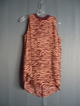 Loft Outlet Halter Tank Top Flowing Tunic Red Zebra Stripe Quarter Zip Size Med - $19.79