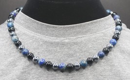 Lapis Lazuli, Obisidian, Elite Shungite Necklace for Men/Women Triple Protection - £43.45 GBP