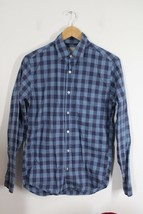 J. Crew Factory XS Blue Check 100% Cotton Long Sleeve Button-Front Shirt 39104 - £16.14 GBP