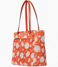 NWB Kate Spade Jae Orange White Flowers Large Nylon Tote WKR00459 Gift Bag FS Y - £90.20 GBP