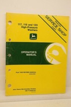 John Deere 117 118 120 High Pressure Washer Operators Shop Manual OM-TY20655-G7 - £9.22 GBP