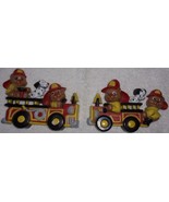 Vintage Homco Teddy Bear Dalmaiton Fire Truck Wall Hanging Set - £3.72 GBP