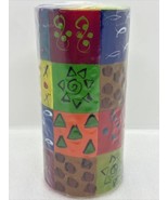 Kapula Handmade South African Artisans Pillar Candles 6&quot; Multi-color Prints - £14.48 GBP
