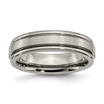 Chisel Titanium Satin and Polished 6mm Grooved Edge Band TB41 - £47.54 GBP