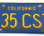 CALIFORNIA Blue &amp; Yellow CIRCA 1970 Single Vintage AUTOMOBILE Car LICENS... - $11.99