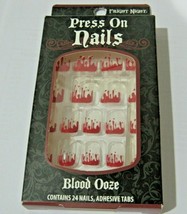 Fright Night Press On Nails &quot;Blood Ooze&quot; 1 pack of 24 Pre-Glued Nails - £8.78 GBP