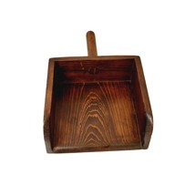 Wooden Scoop with Handle 7 Inch Feed Dry Goods Home Decor Dark Brown - £11.75 GBP