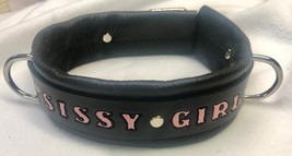 Custom Leather collar any word  slave Daddy&#39;s Girl hand stamped &amp; painte... - $49.99