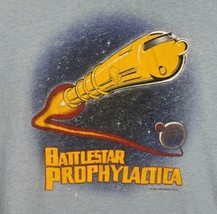 Vintage Battlestar Galactica T Shirt Parody Prophylactica Medium USA 70s 80s - £78.17 GBP