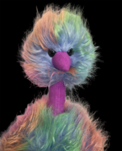 Jellycat Rainbow Plush Pompom Hairy Ostrich Emu Bird Multi Color Stuffed Animal - £19.48 GBP